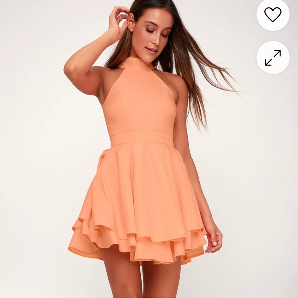 NWT Lulus Skater Mini Dress - Peach
